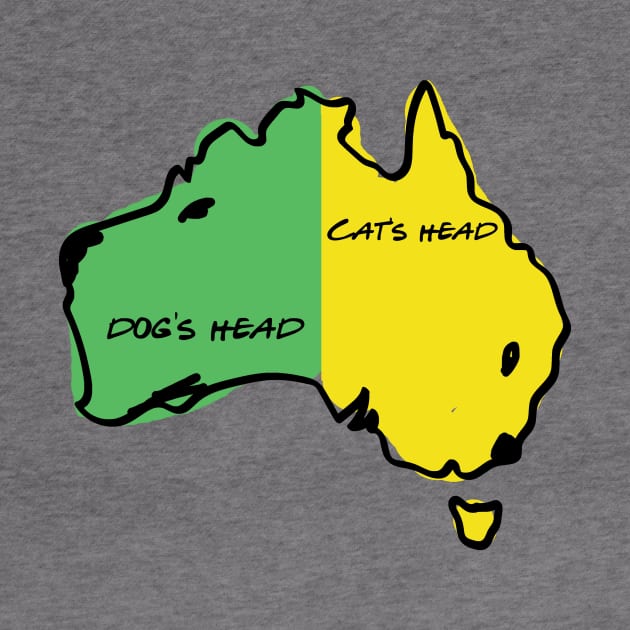 Australia map has dog and cat's head! by Aye Mate